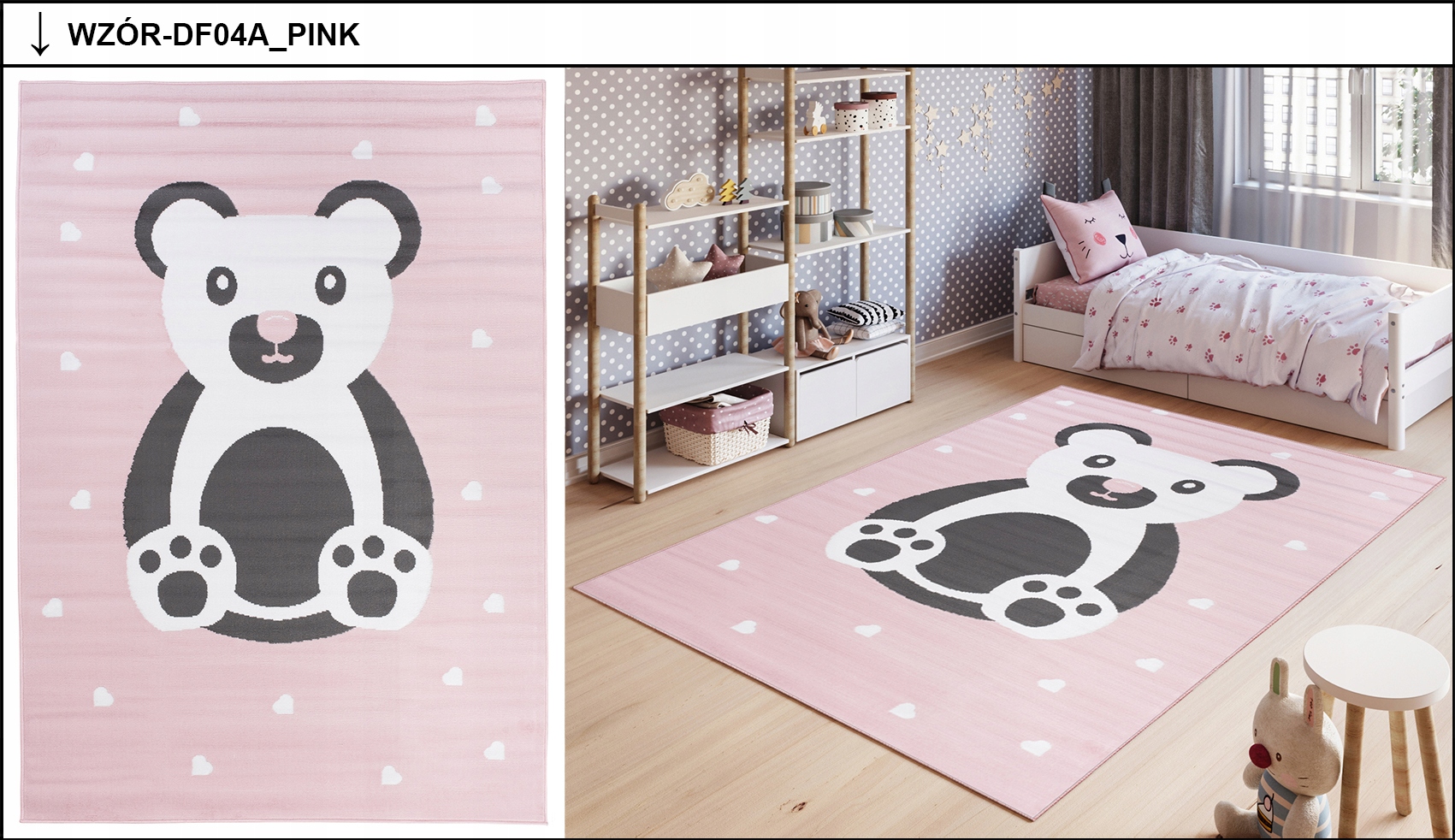 DYWAN PASTELOWY 140x200 KOSMOS MIŚ PANDA SÓWKI Bohater brak