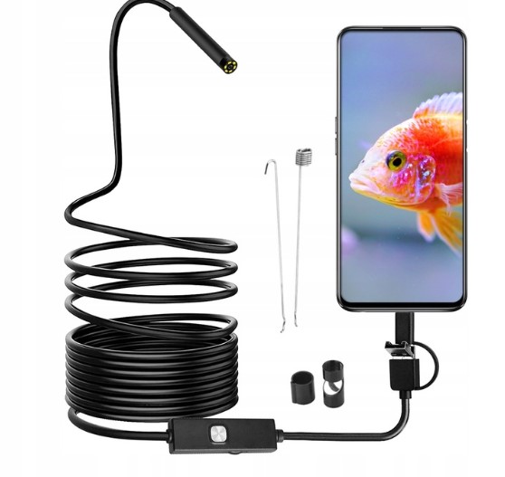 KAMERA INSPEKCYJNA ENDOSKOP KAMERKA NA KABLU 5M