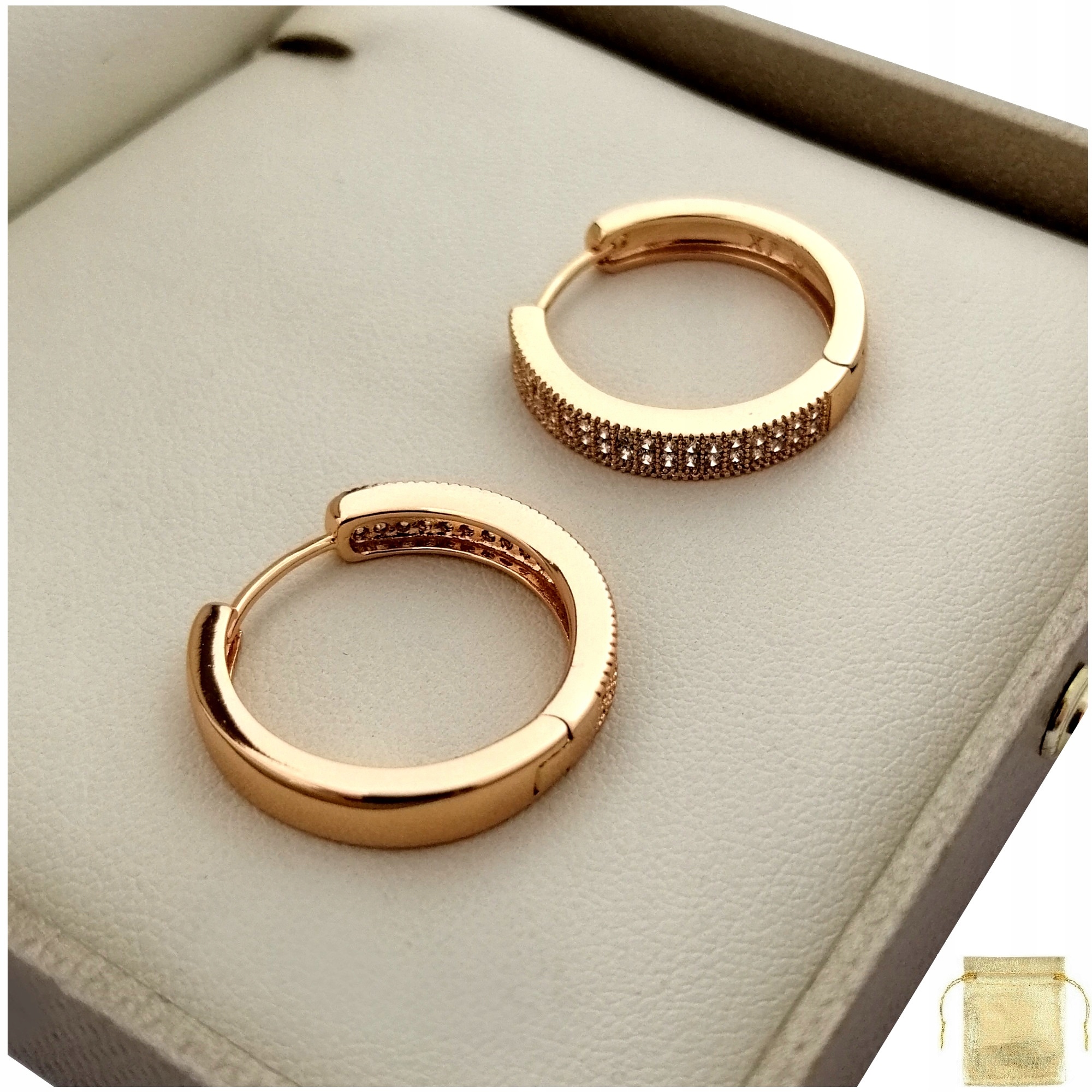 

Damskie Złote Kolczyki Kółka Z Cyrkoniami