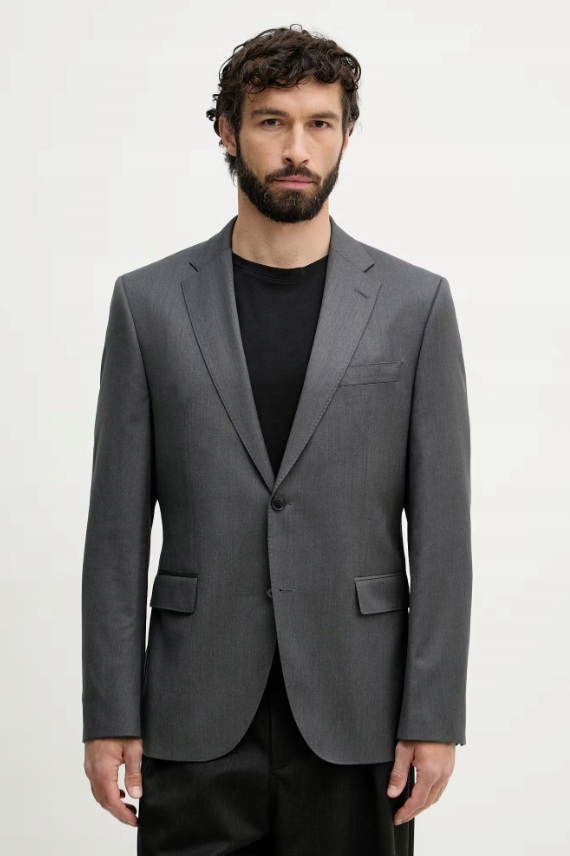 Boss sako Huge6 50380477 jednořadá pánská vlněná Slim Fit vel. 46