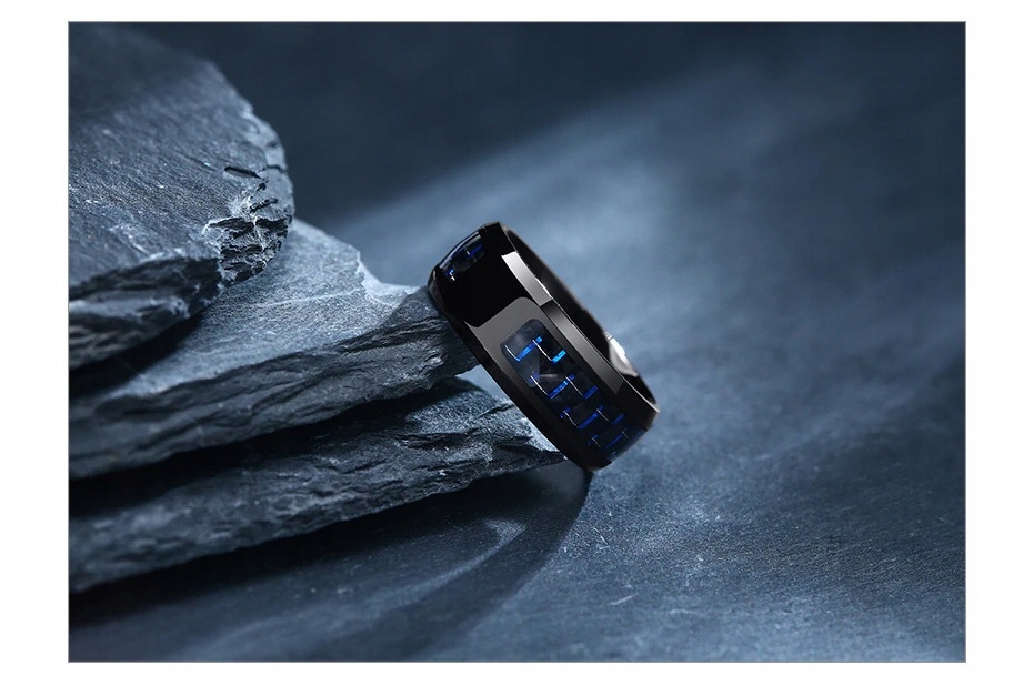 CZARNA OBRĄCZKA SYGNET PIERŚCIONEK WŁÓKNO WĘGLOWE KRZYŻ TEMPLARIUSZY R17 Rozmiar/Średnica wew. (mm) 17/18,00