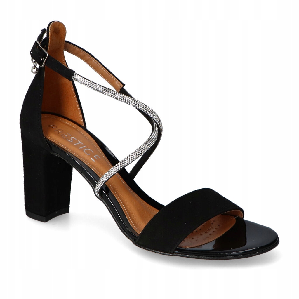 Sandály Prestige 2052/OBL/N/K-ZAMSZ/CEK Černý semiš 37