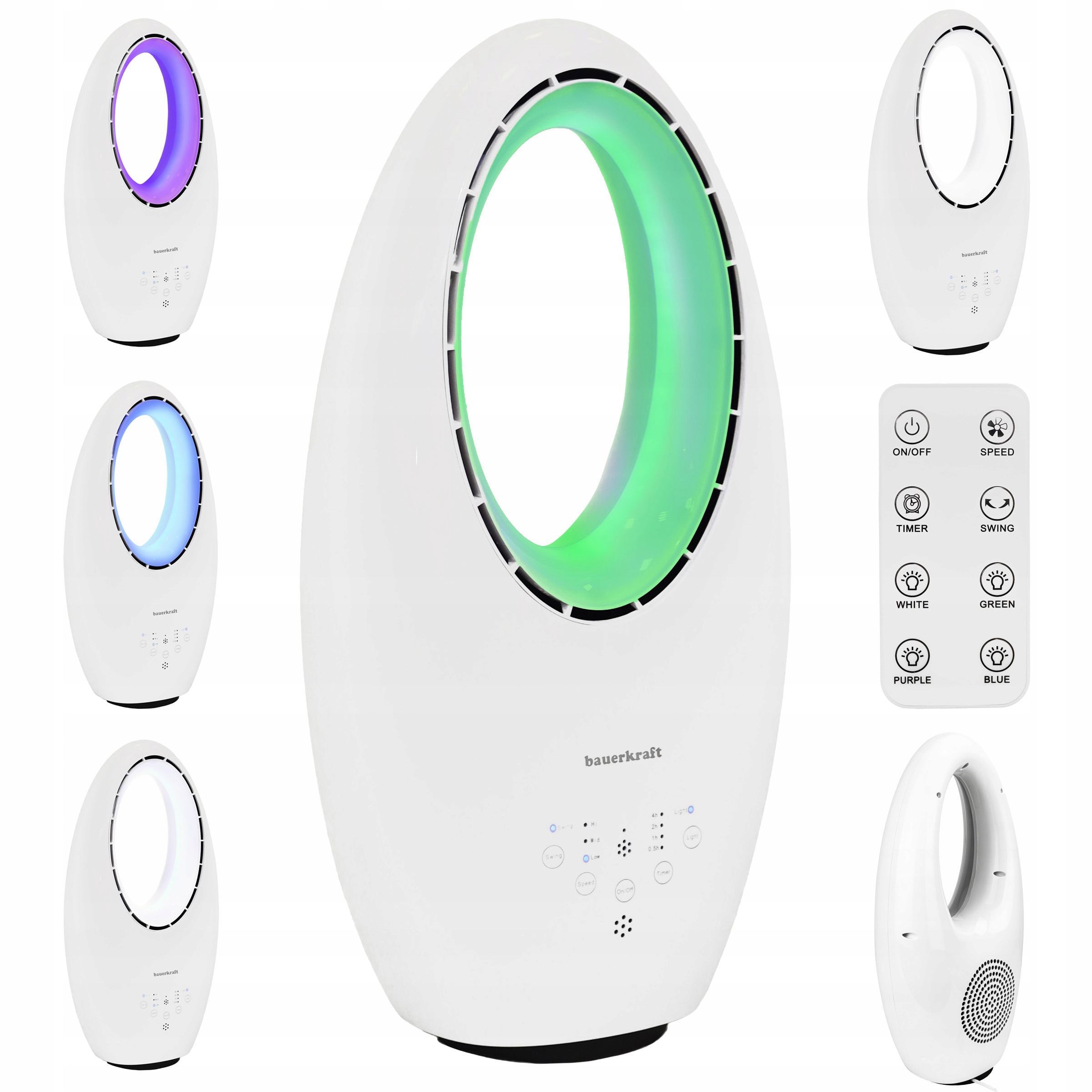 Moderní stojanový ventilátor bezlopatkový podlahový dálkový ovladač s Led časovačem