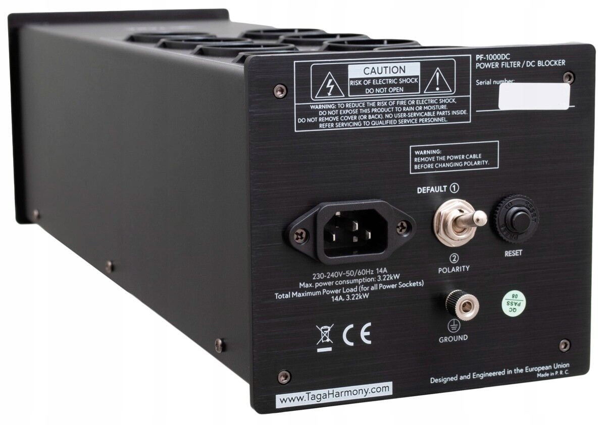 Filtr zasilania TAGA HARMONY PF-1000DC Czarny Liczba gniazd 8