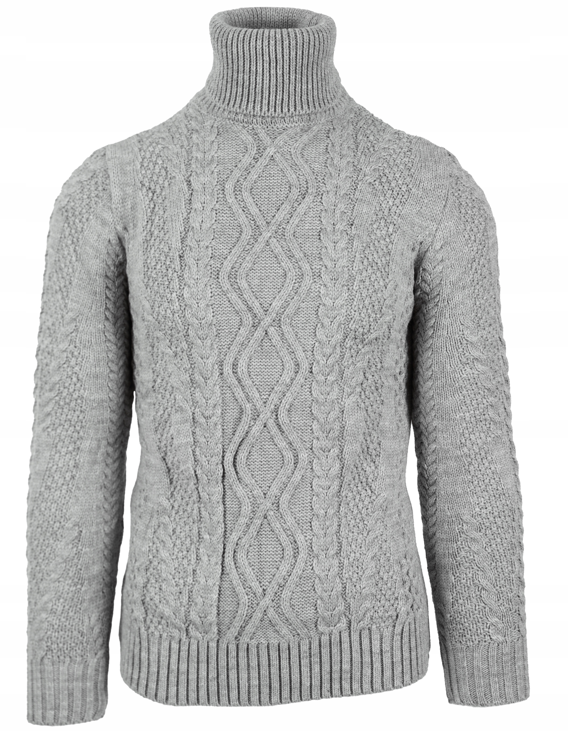 SWETER MĘSKI GOLF WEŁNIANY ZIMOWY GRUBY CIEPŁY SIWY SZARY TURECKI NA ZIMĘ L