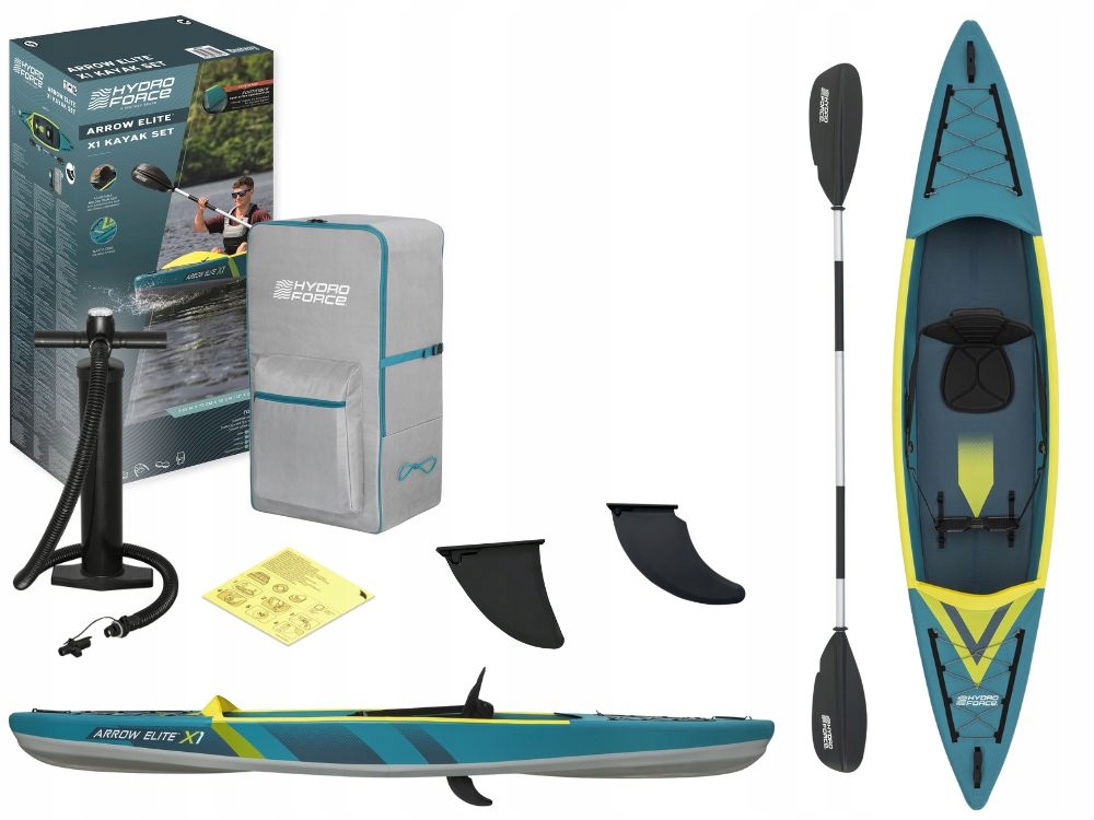Kajak Dmuchany 1os.Arrow Elite X1 Bestway 65179 Pompka Wiosło Torba NEW2026