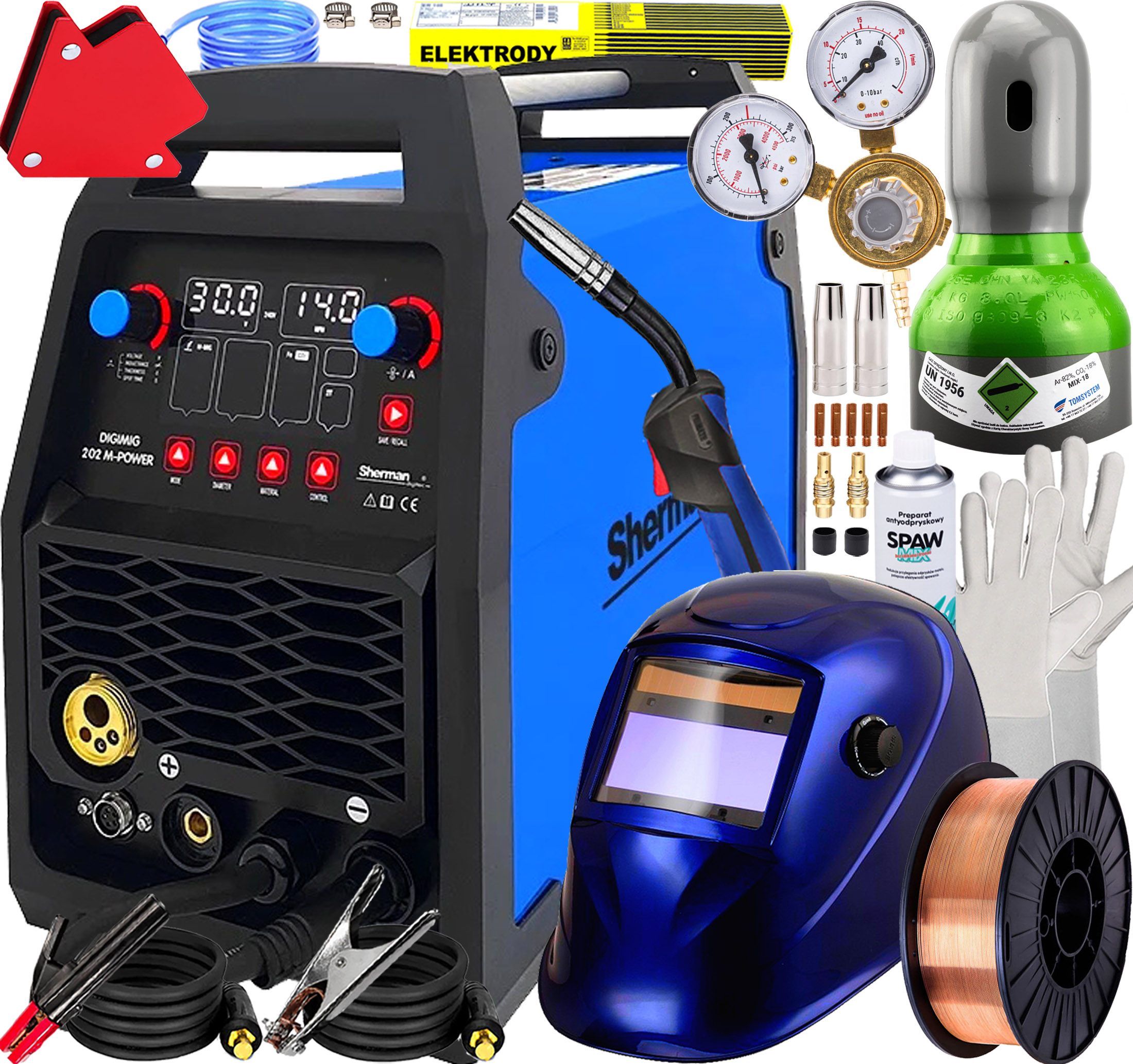 Spawarka Inwertorowa Synergiczna Sherman Digimig 202 M-power Synergia 230V