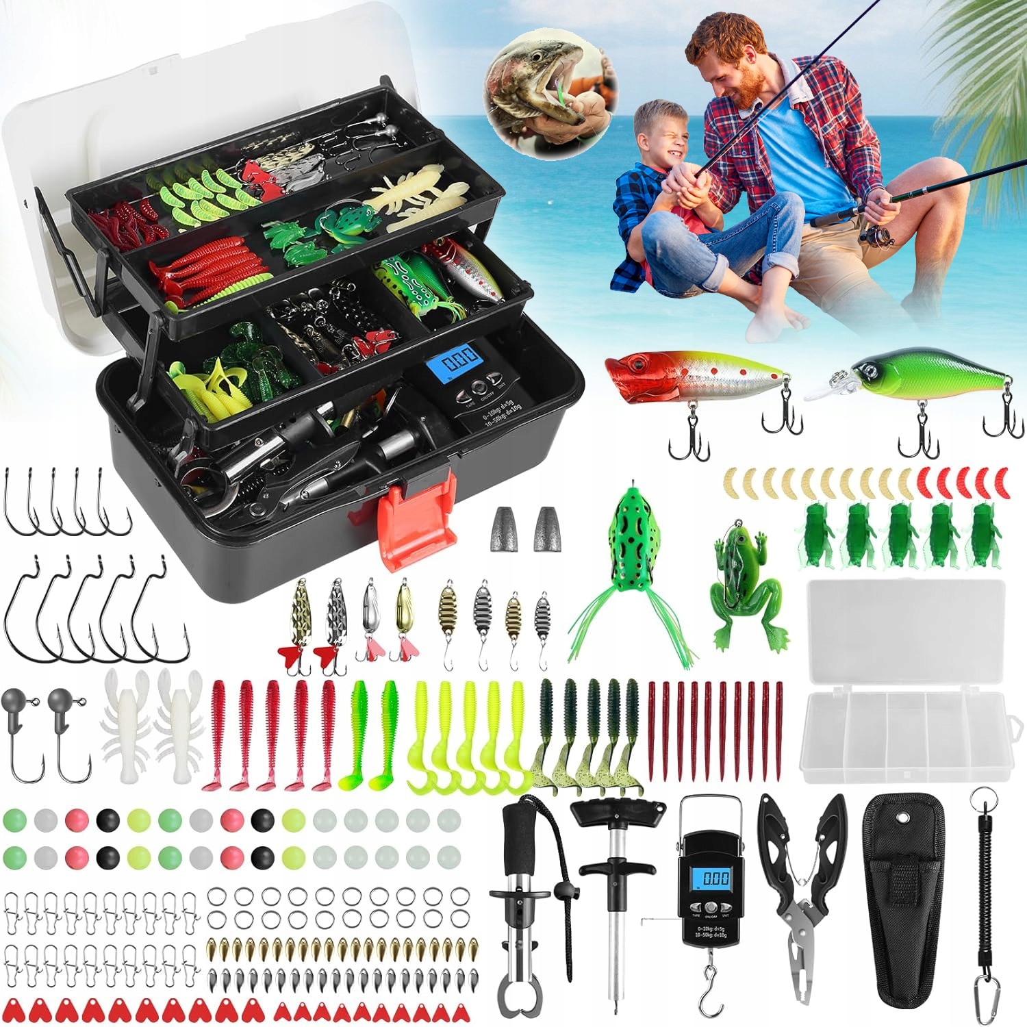 Rybářská Krabička Krabička Kompletní Sada 213 Set 3 Vrstvy Pro Dárek