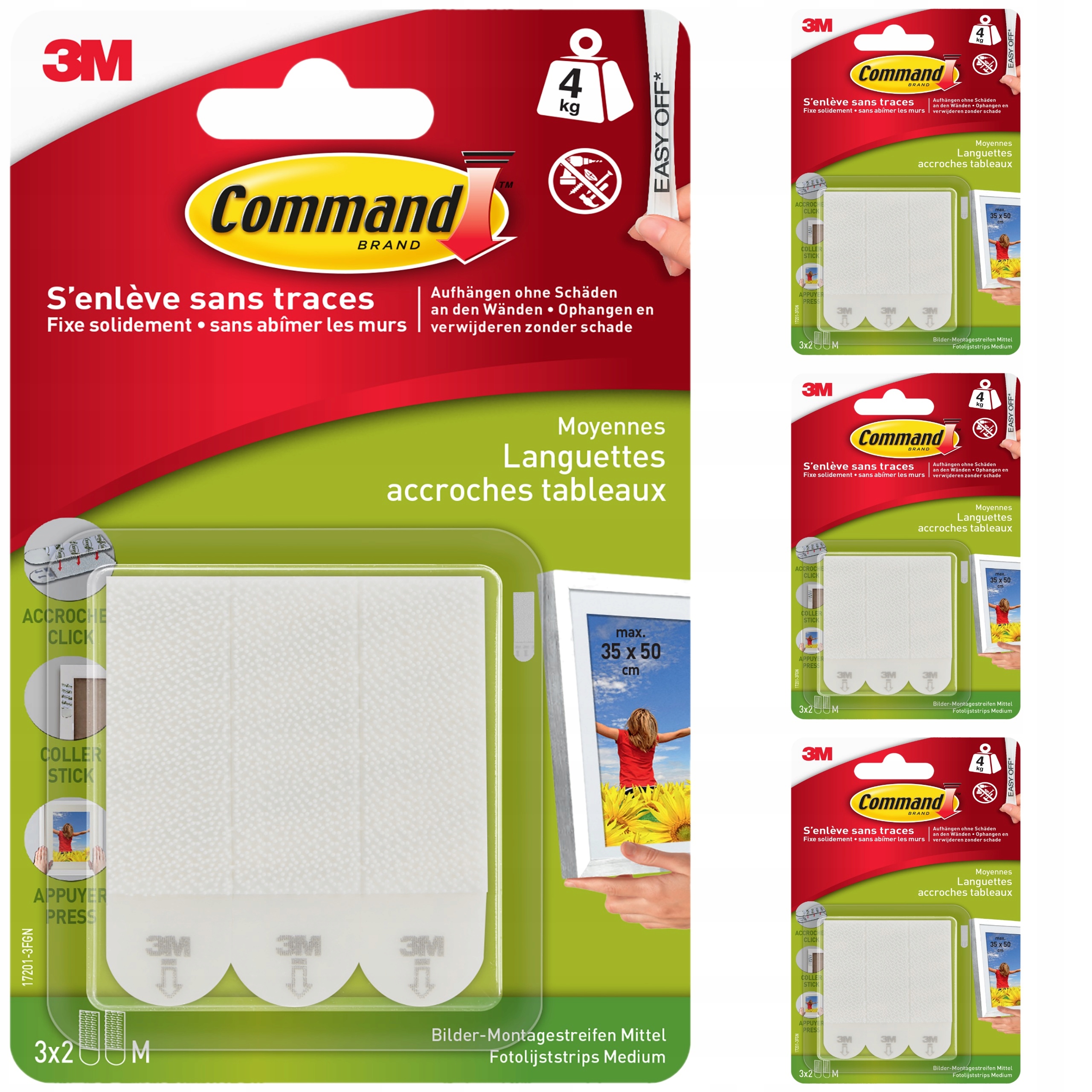 Command Rzepy samoprzylepne 24 szt / 12 par - Powiesisz 4 obrazy do 4 kg