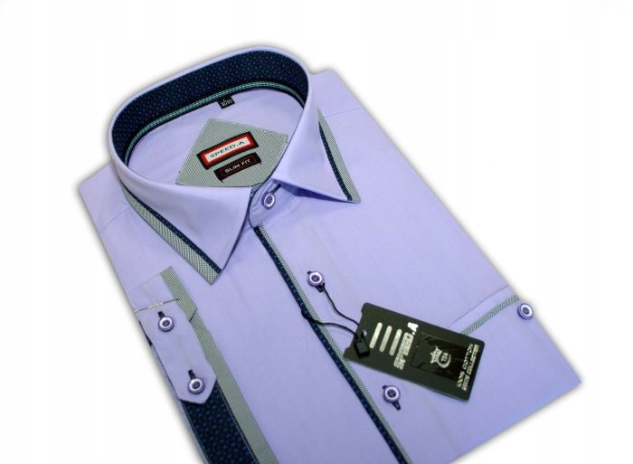 

dp2 Koszula męska Fioletowa Gładka slim fit 42/43