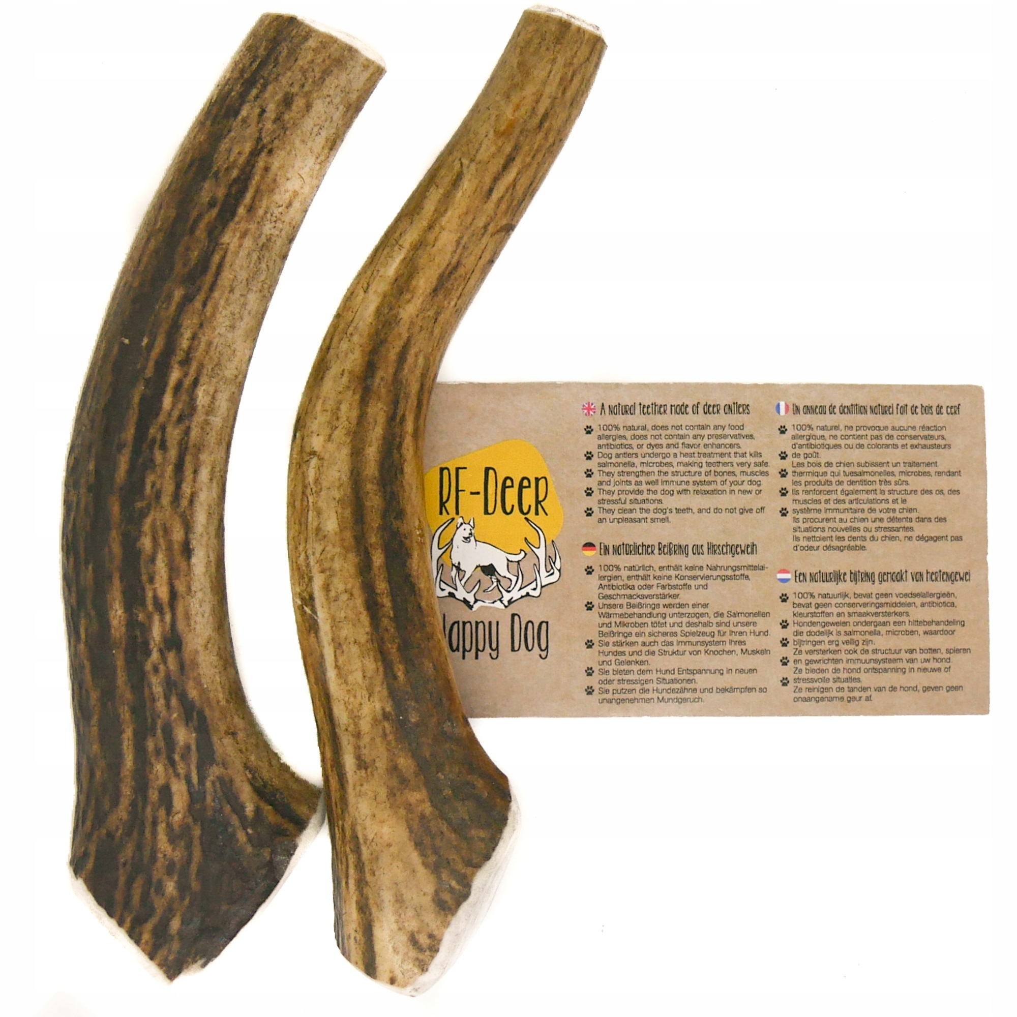 Levně 2 x L Tvrdý jelen 71-120 g 14-16 cm Kousátko z paroží rohů roh pro psa