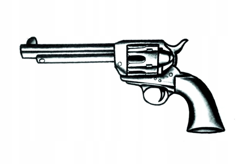

Tatuaż Tymczasowy pistolet Gun rewolwer Colt Kolt