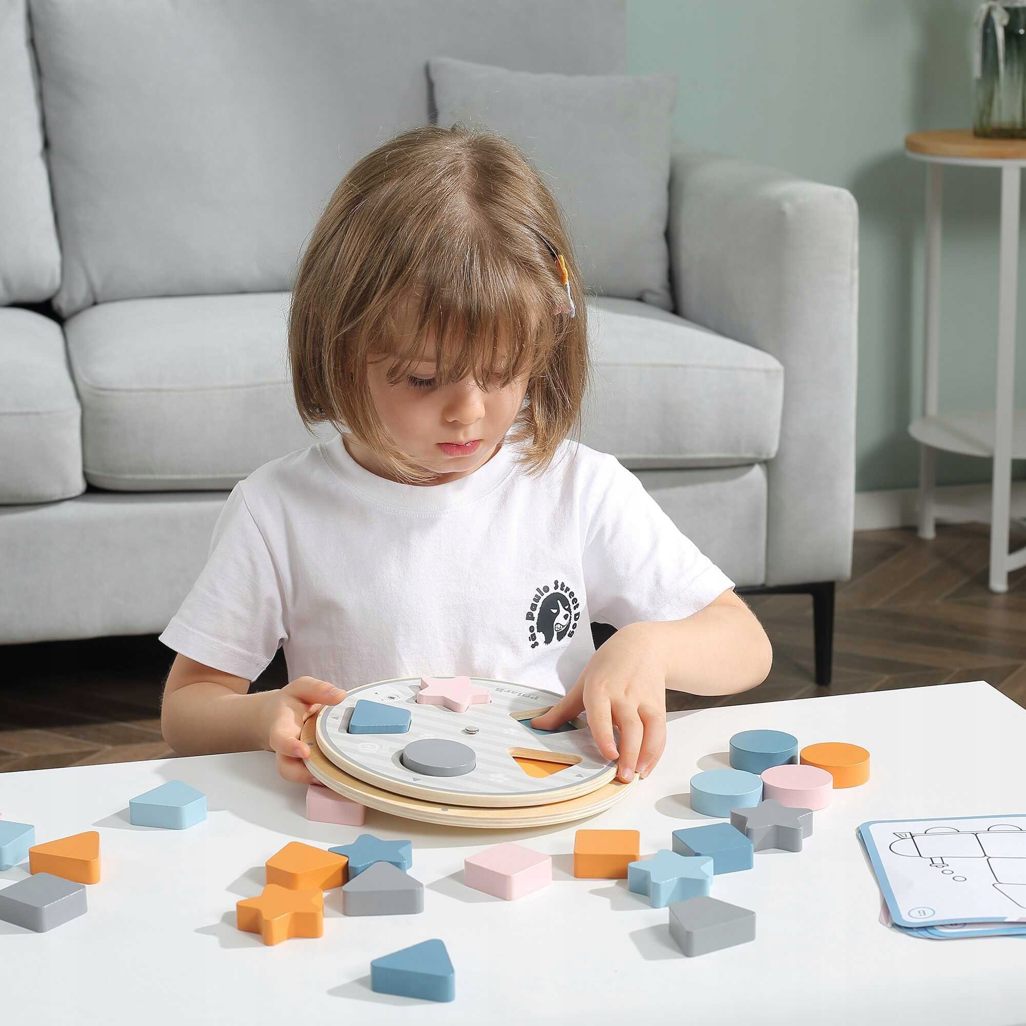 VIGA PolarB SORTER DREWNIANY UKŁADANKA DOPASOWANIE KOLOROWE KLOCKI KSZTAŁTY Wiek dziecka 18 m +