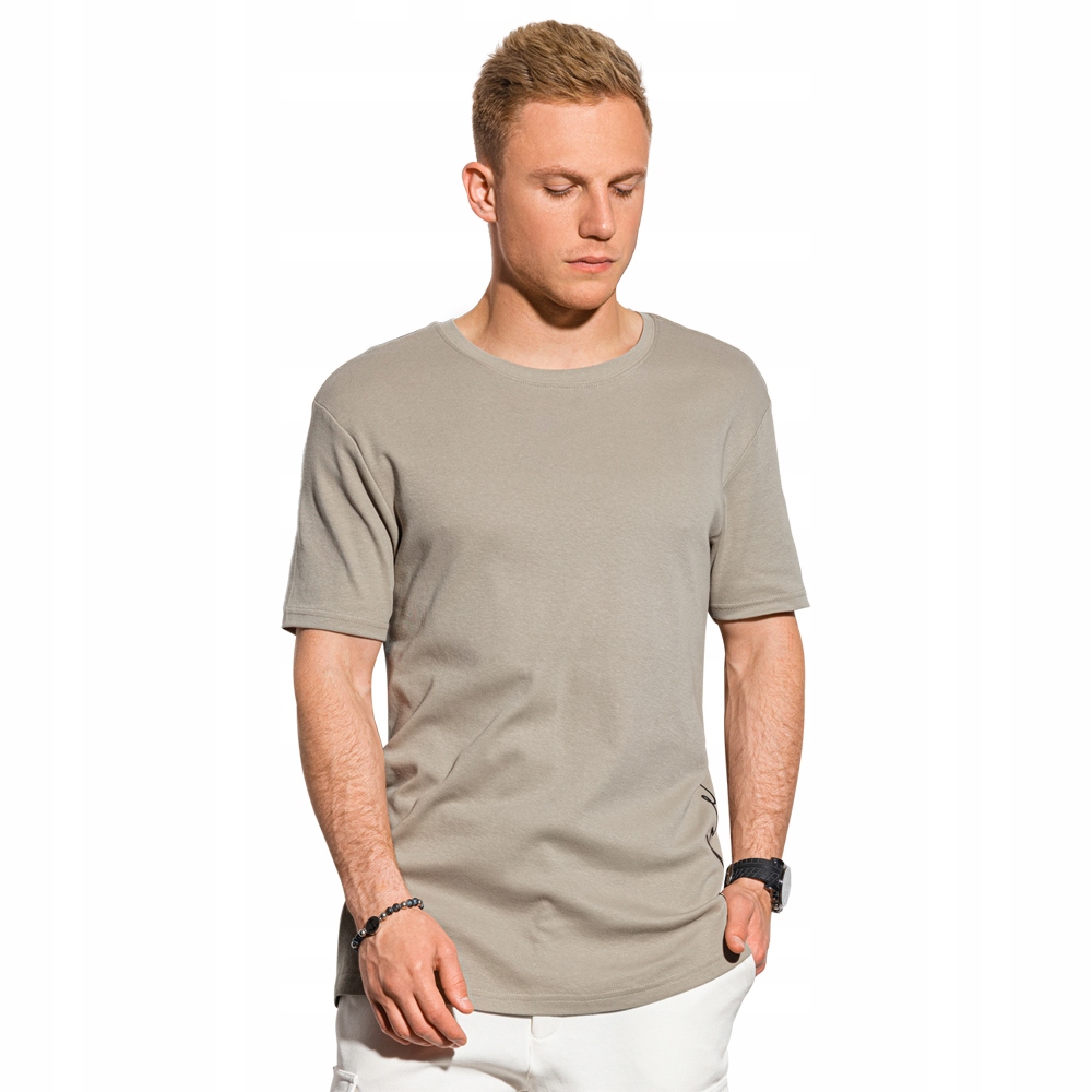 

T-shirt męski z nadrukiem S1387 popielaty XXL