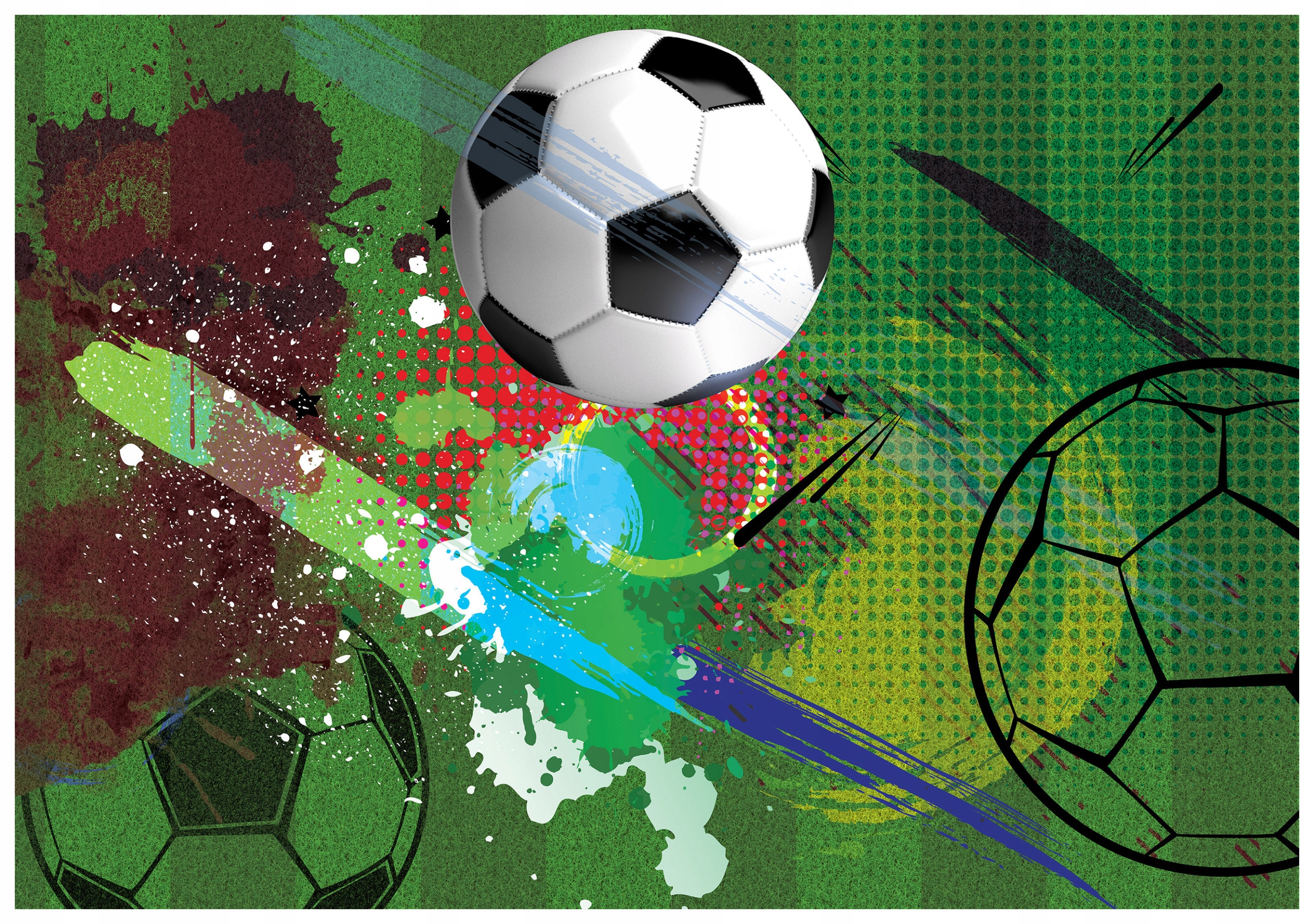 Fototapeta flizelina Fotbal Barevná energie na zdi 368x254 lepidlo
