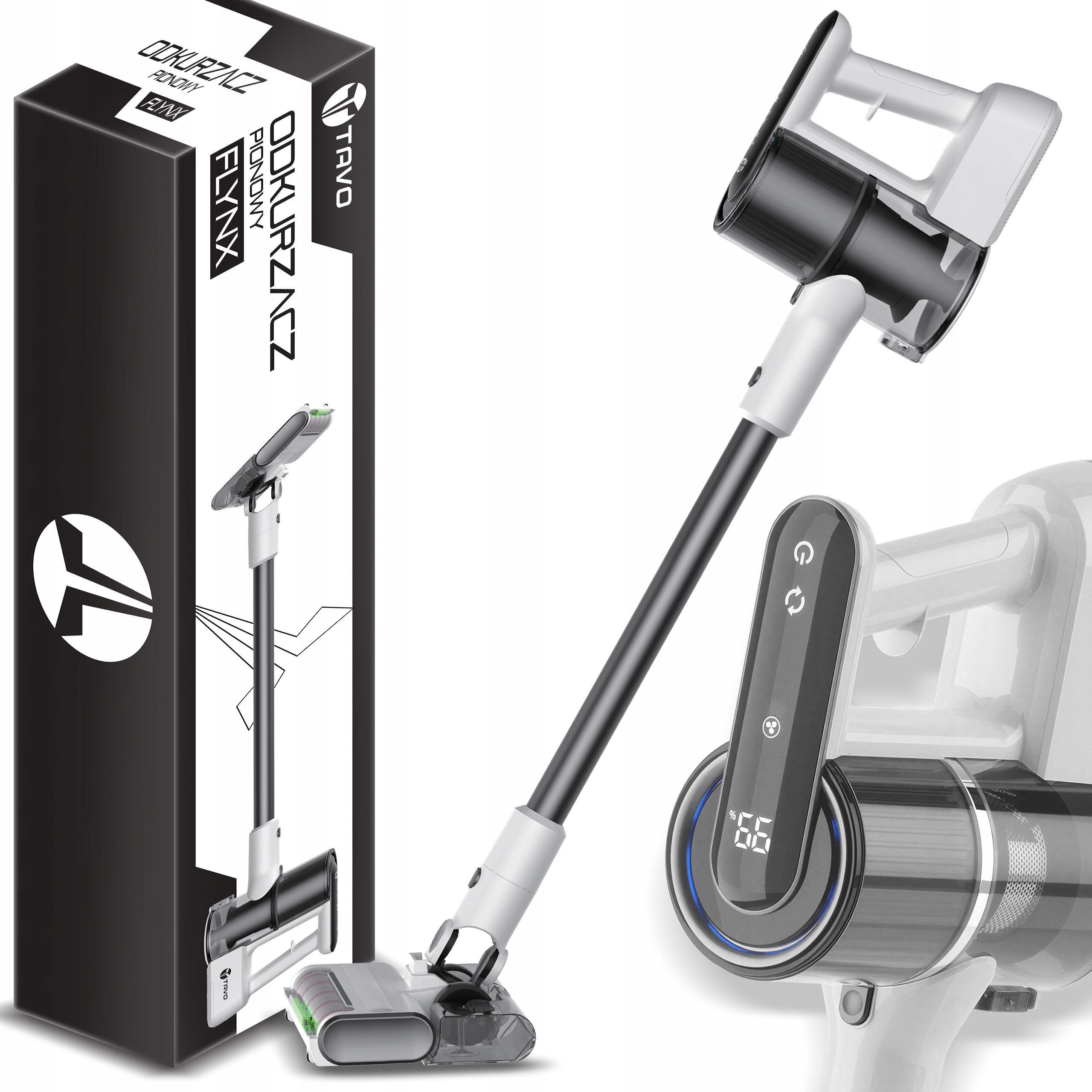 Odkurzacz Bezprzewodowy 600W 35Kpa Pionowy Akumulatorowy Filtr Ręczny Mocny