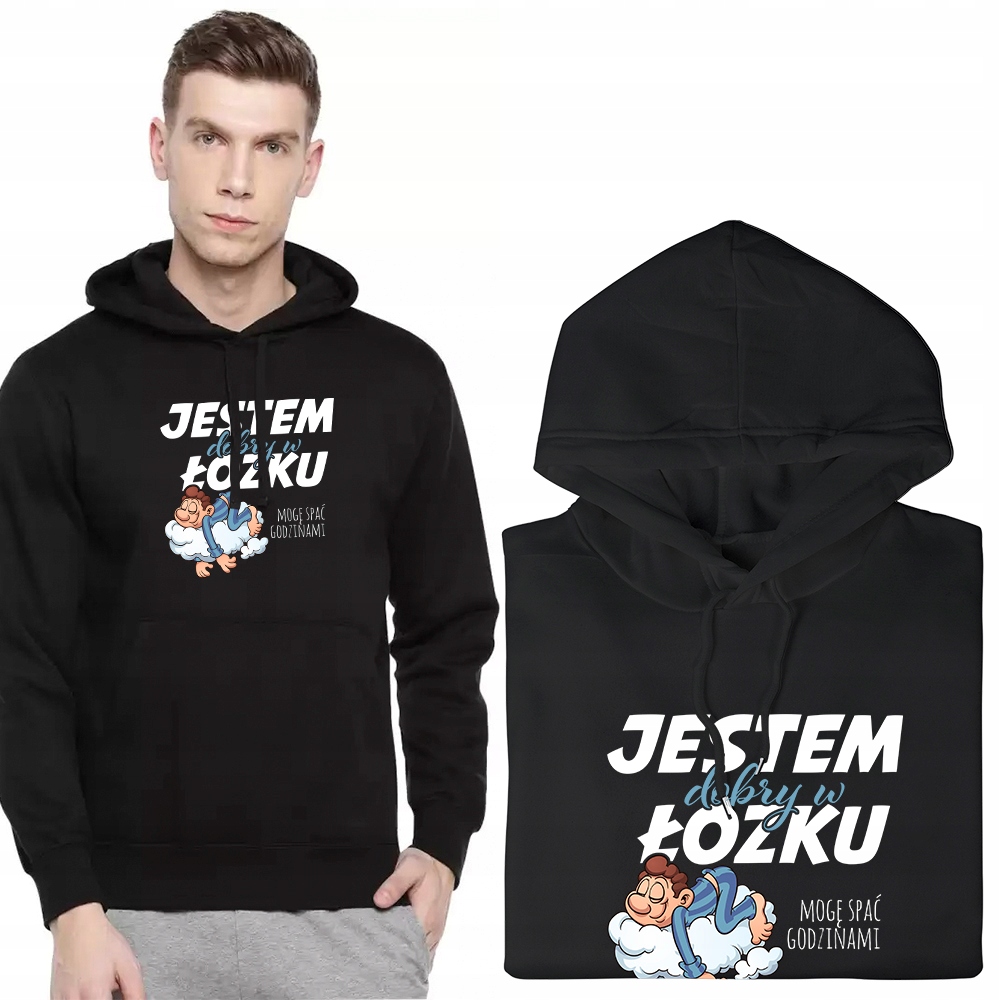 Pánská Mikina S Kapucí S Potiskem MIX Vzorů Černá XXL