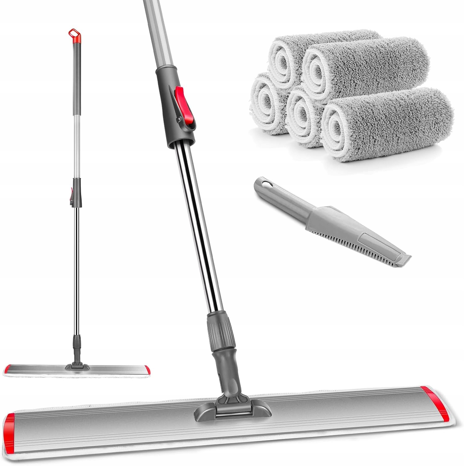 Mop aluminiowy teleskopowy kij Myiosus Mop Płaski 60cm 5 Mikrofibra