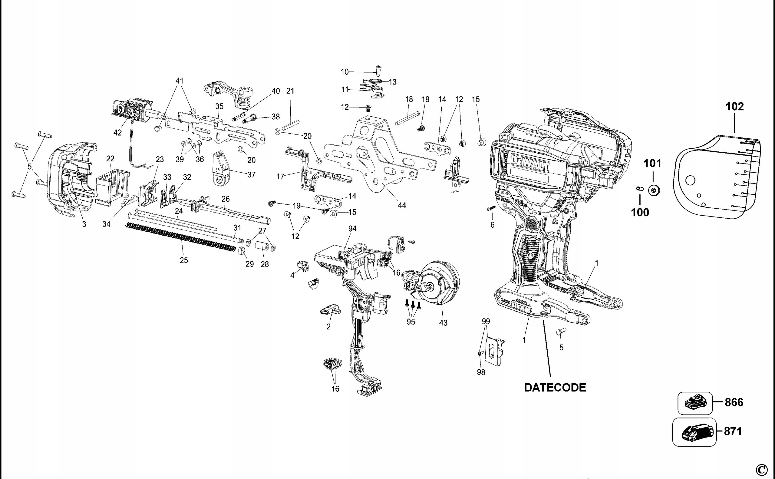 DEWALT N192671 SPRING RAIL CLIP DO DCN45RN Rodzaj blokada