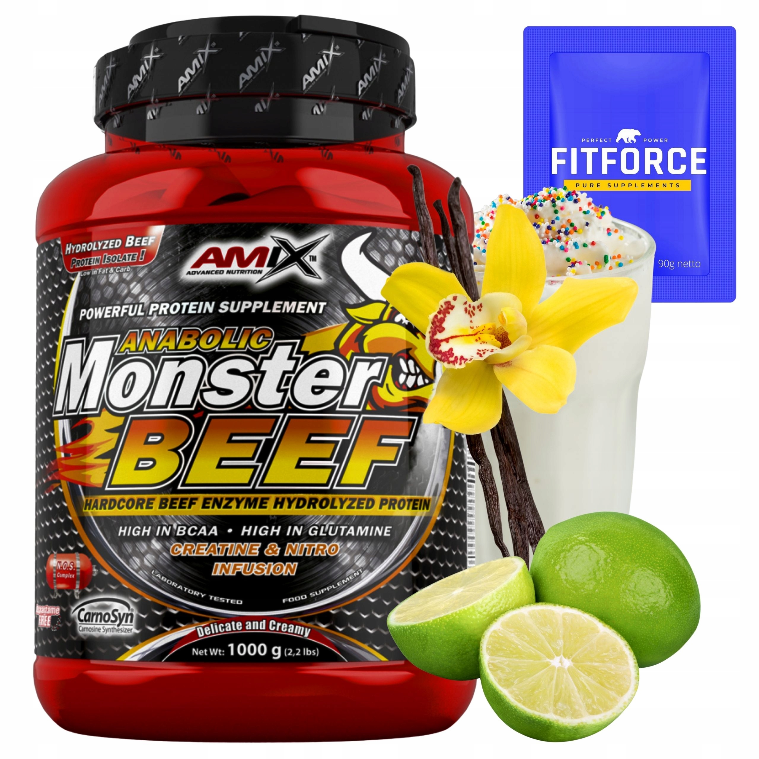 Vanilkový protein low carb bez cukru Monster Beef Hovězí hydrolyzát