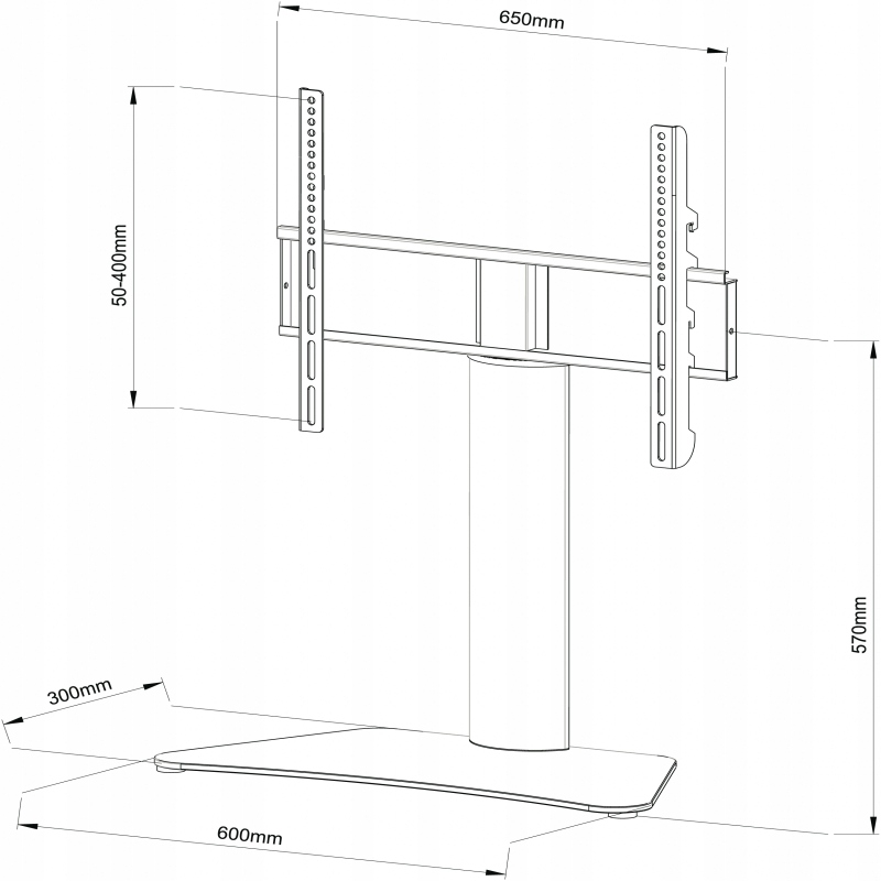 Uchwyt wieszak telewizora 32-65'' PÓŁKA PODSTAWKA Szerokość mebla 60 cm