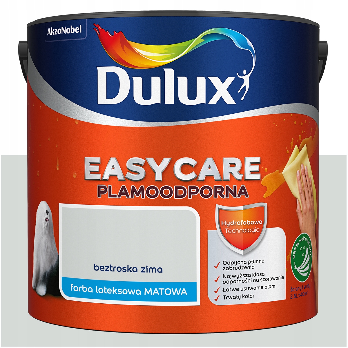 Barva na stěny stropů odolná proti skvrnám Dulux Easycare Bezstarostná zima 5L