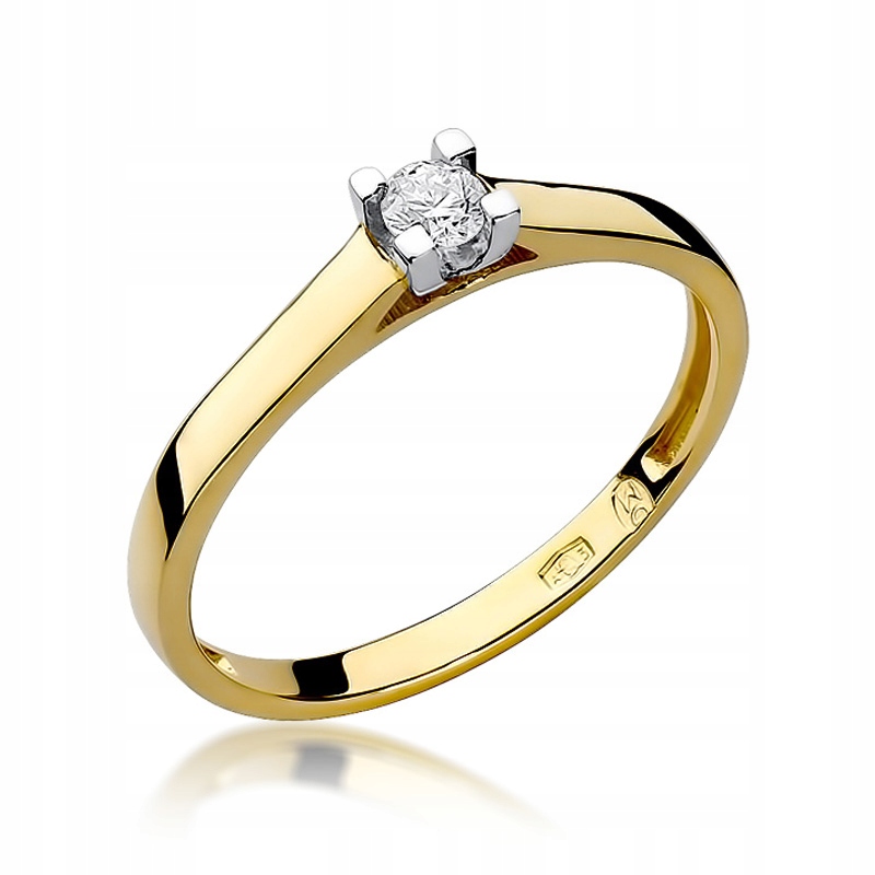 Zlatý zásnubní prstýnek 585 briliant 0,08 ct bílé zlato 14K