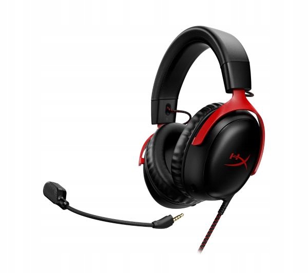 Słuchawki HyperX Cloud III Red Gamingowe Adapter USB Czarno-czerwone Model HyperX Cloud III