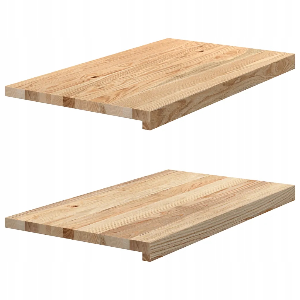 Okenní parapety 2 ks neošetřené 70x40x2cm masivní dubové dřevo Hnědá 400911