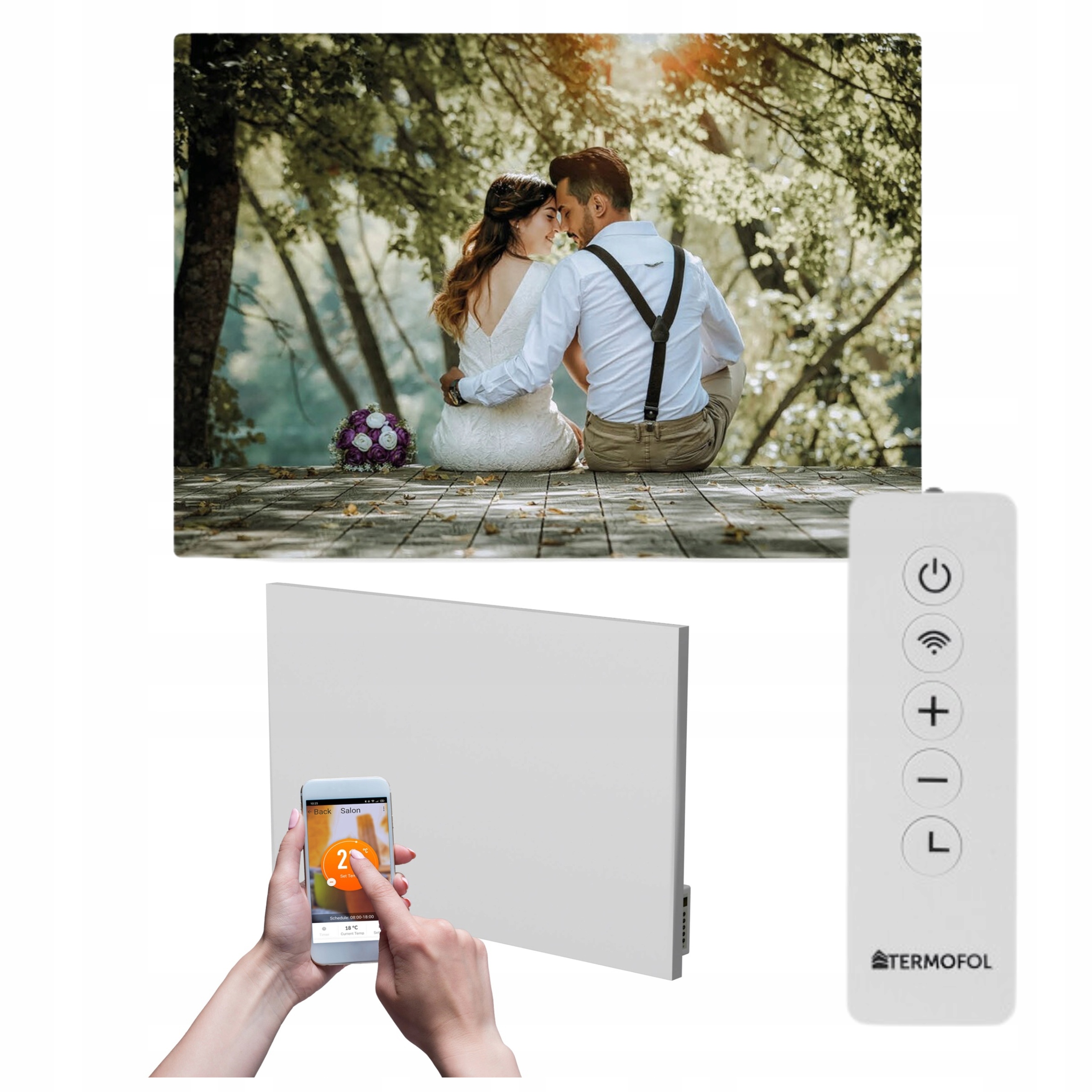 Infračervený ohrievač obraz mladá dvojica 500 W 85x60 cm WiFi