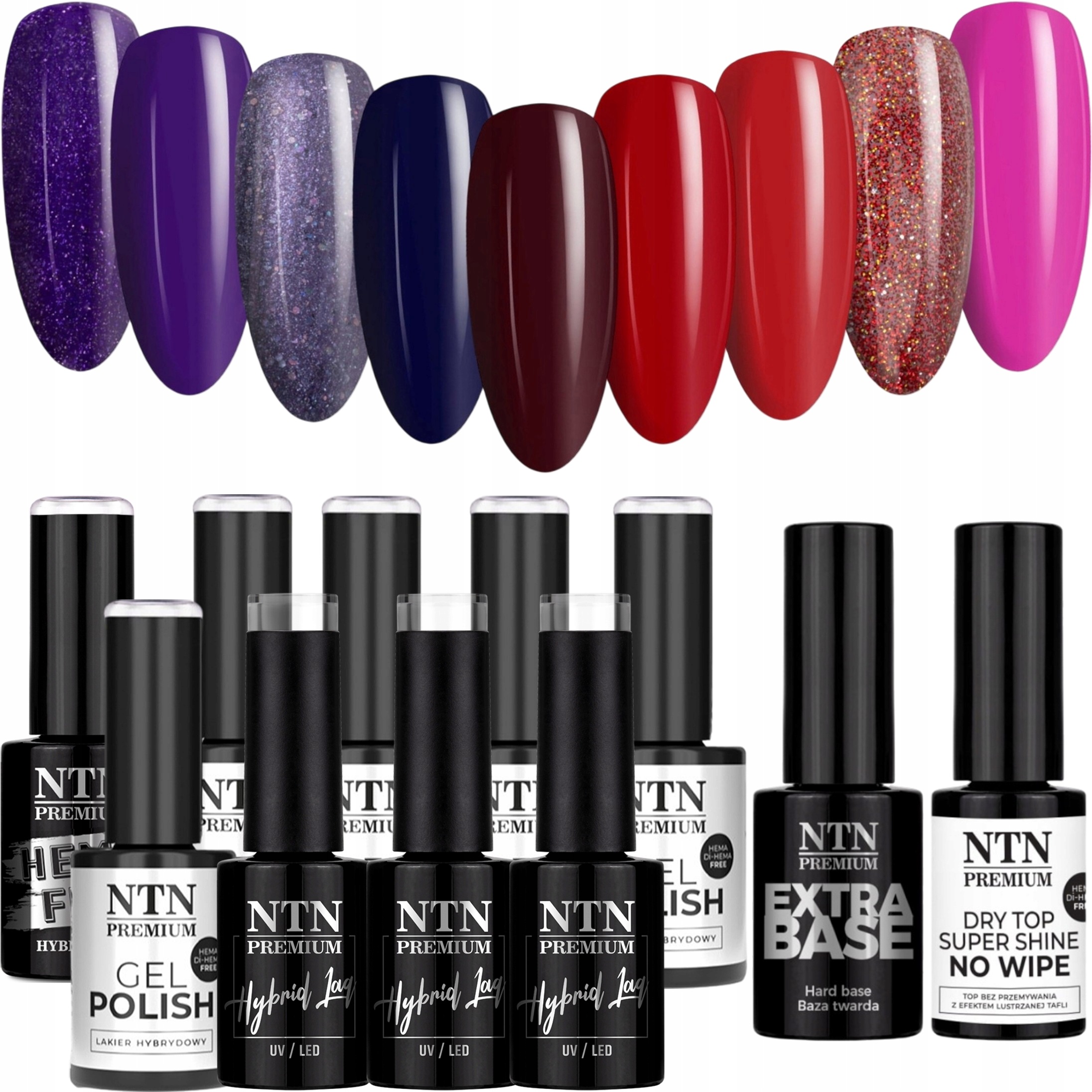 9x Hybridní lak Ntn 5g Oriental Delice Collection Báze Top Set