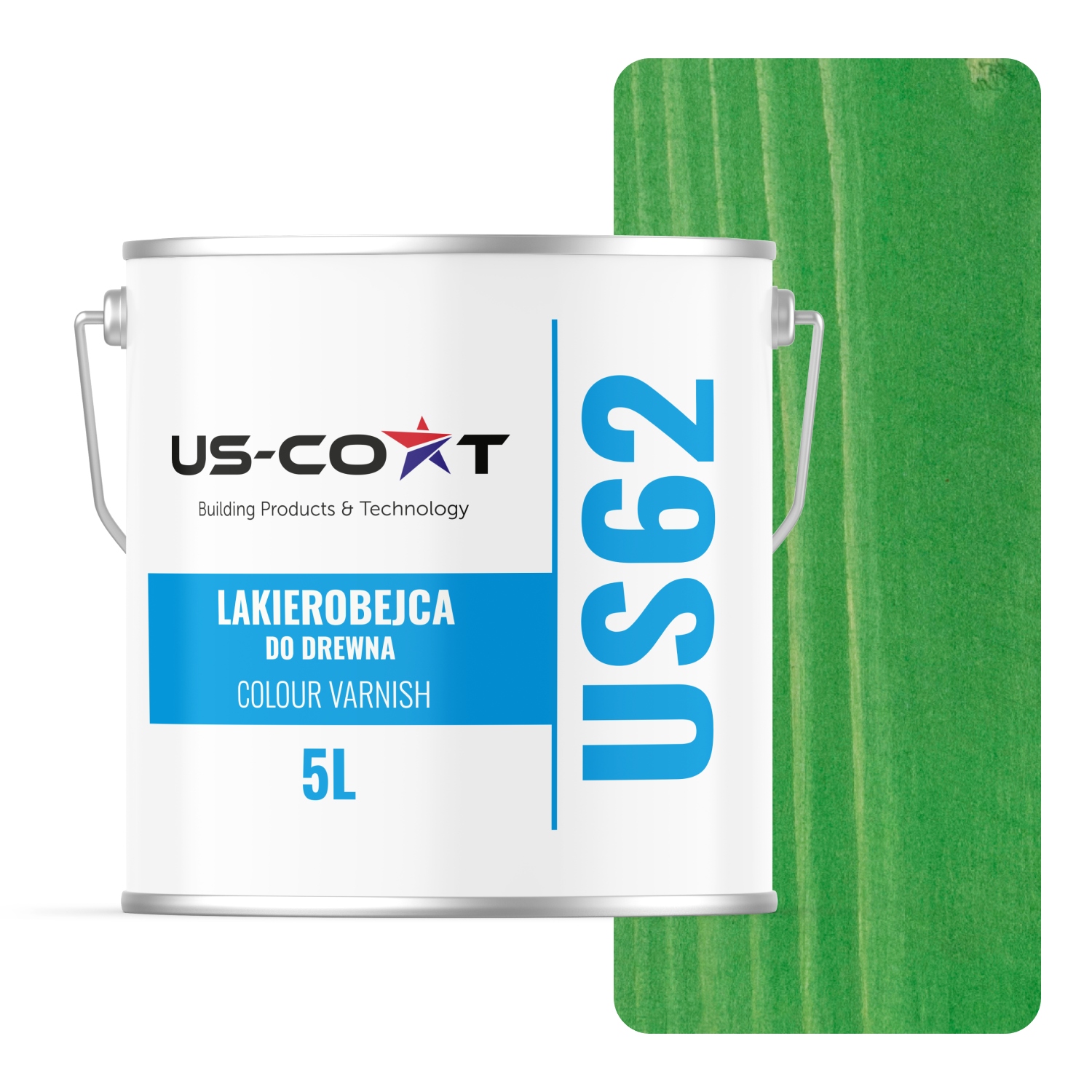 Laková Farba Na Drevo 3V1 Lazúra Farba Zelená Mätová Saténová 5L Ochranná