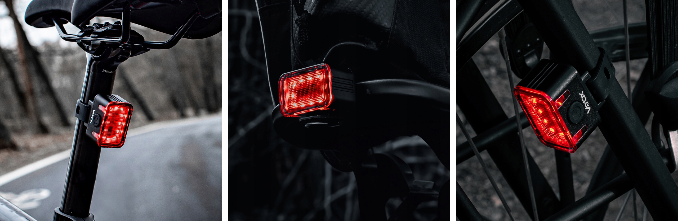 LAMPKA ROWEROWA TYLNA ŚWIATŁO LED NA ROWER CZEROWNE WODOODPRONA USB-C VAYOX Waga 33 g