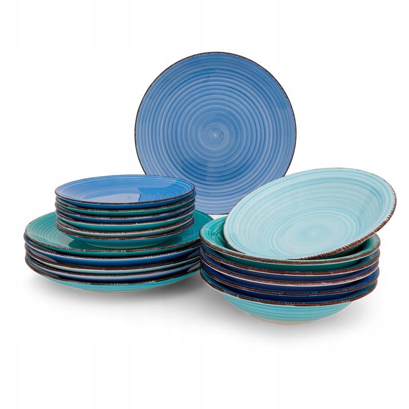 Serwis obiadowy zestaw talerzy AZURE AURA 12 osób 36 elementów Linia AZURE AURA