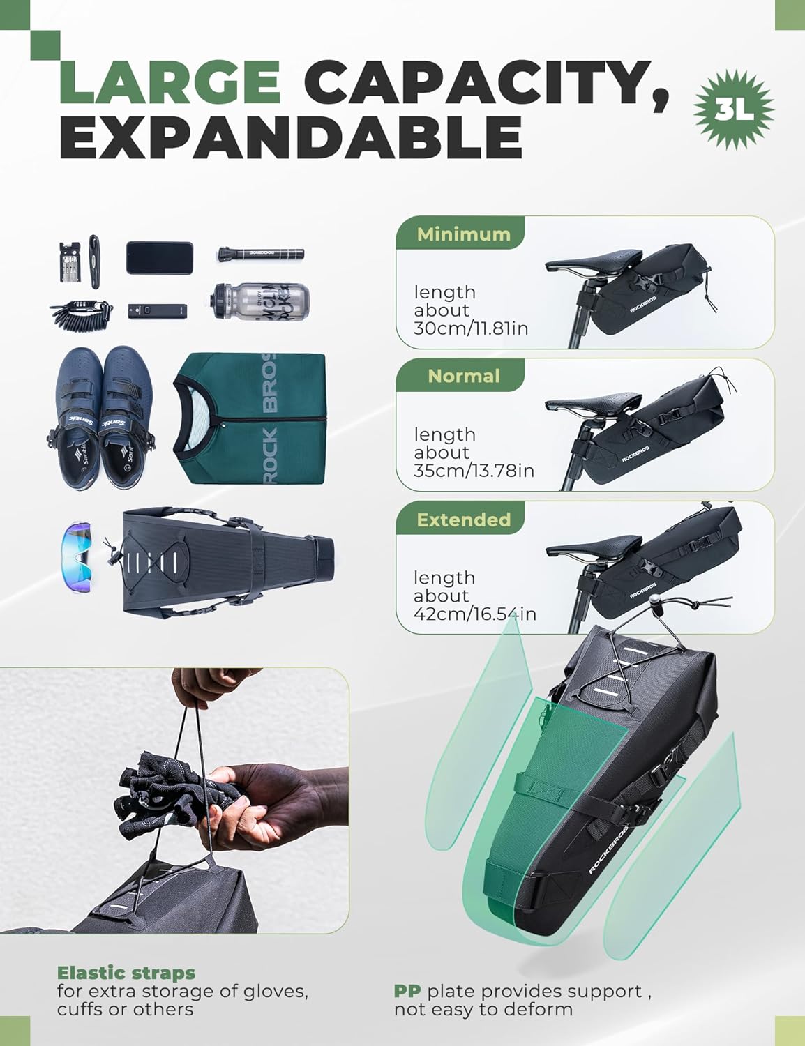 ROCKBROS Torba na Siodełko Bikepacking 3L Torebki Podsiodłowe Wodoodporna Kod producenta 30130061001