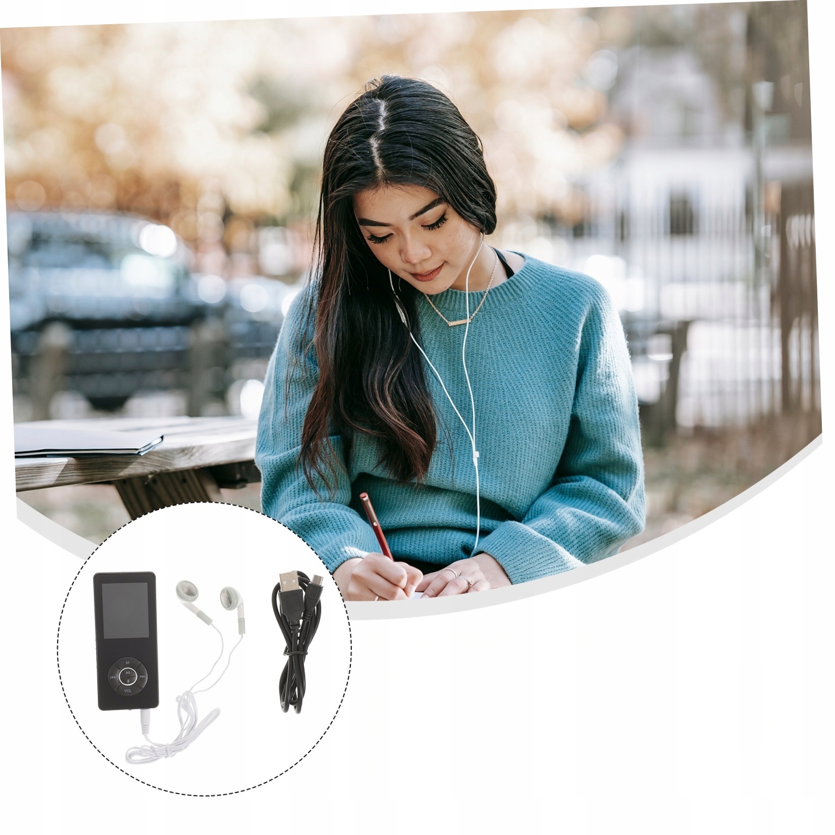 Odtwarzacz MP3 Dyktafon Zestaw SŁUCHAWEK | 1,8 cala LCD | 250mAh Wbudowana pamięć inna