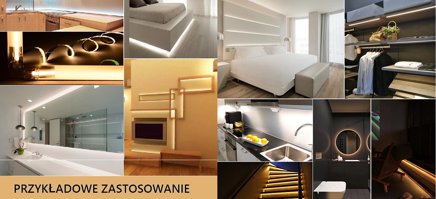 TAŚMA COB LED 12V 48O DIÓD 1M. ZASILACZ NEUTRALNA Moc 9 W