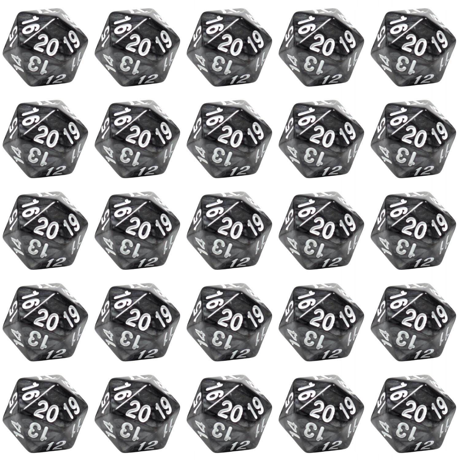 ZESTAW 25 KOSTEK K20 RPG ALDUINA KOŚĆ DWUDZIESTOŚCIENNA