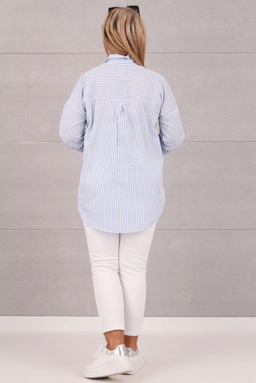 KOSZULA DAMSKA W PASKI OVERSIZE DUŻE ROZMIARY W KWIATY LUŹNA DŁUGA Płeć kobieta