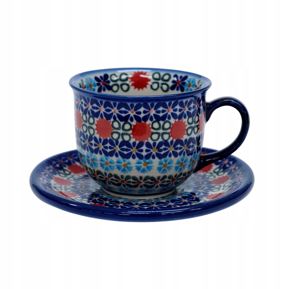

Ceramiczna filiżanka ze spodkiem Bolesławiec