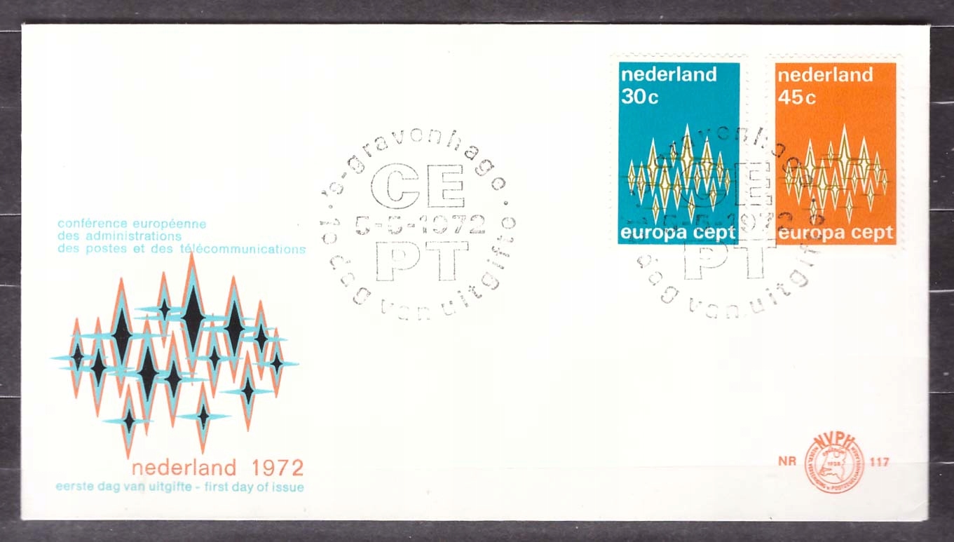 Holandia CEPT Europa koperta FDC 1972