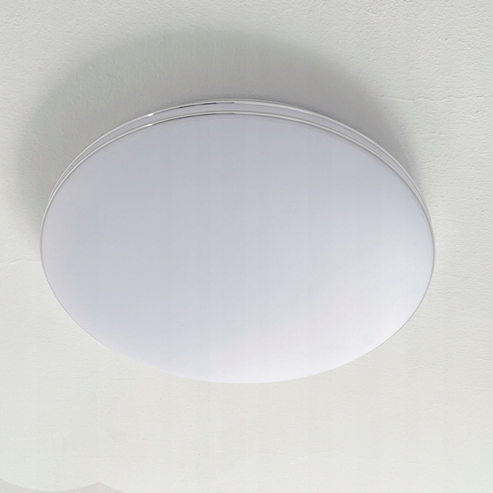 LAMPA DO ŁAZIENKI PLAFON SUFITOWY LED 24W IP44 DEKORACYJNY Z PASKAMI CHROM Materiał dominujący tworzywo sztuczne