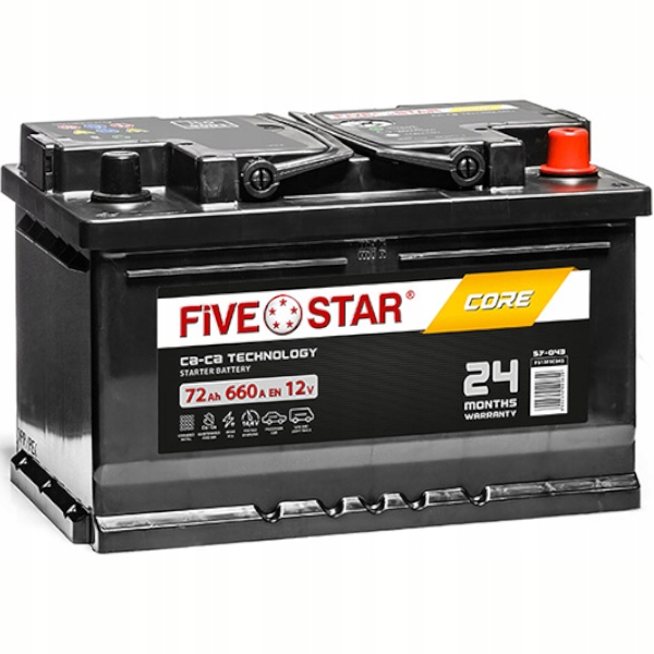 AKUMULATOR FIVE STAR 12V 72AH 660A 57-043 P+