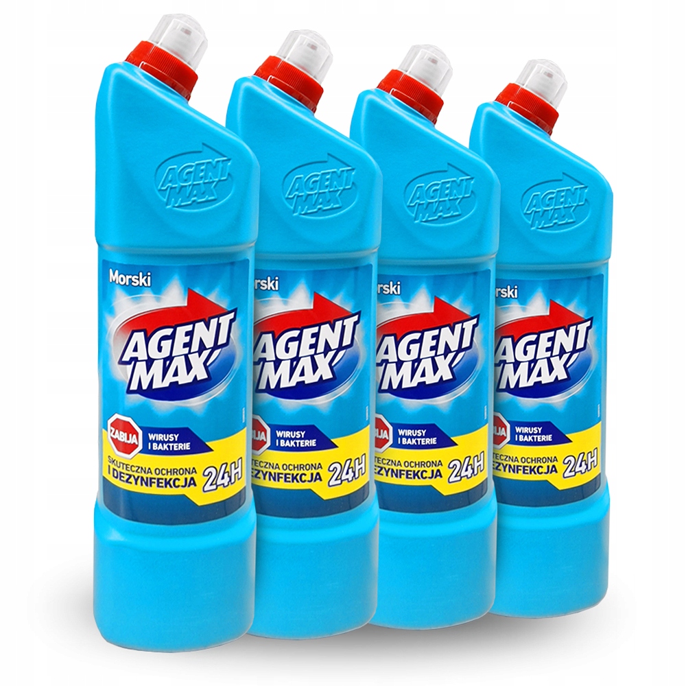 

4X Płyn Wc Toalety Agent Max Niebieski Morski 1L