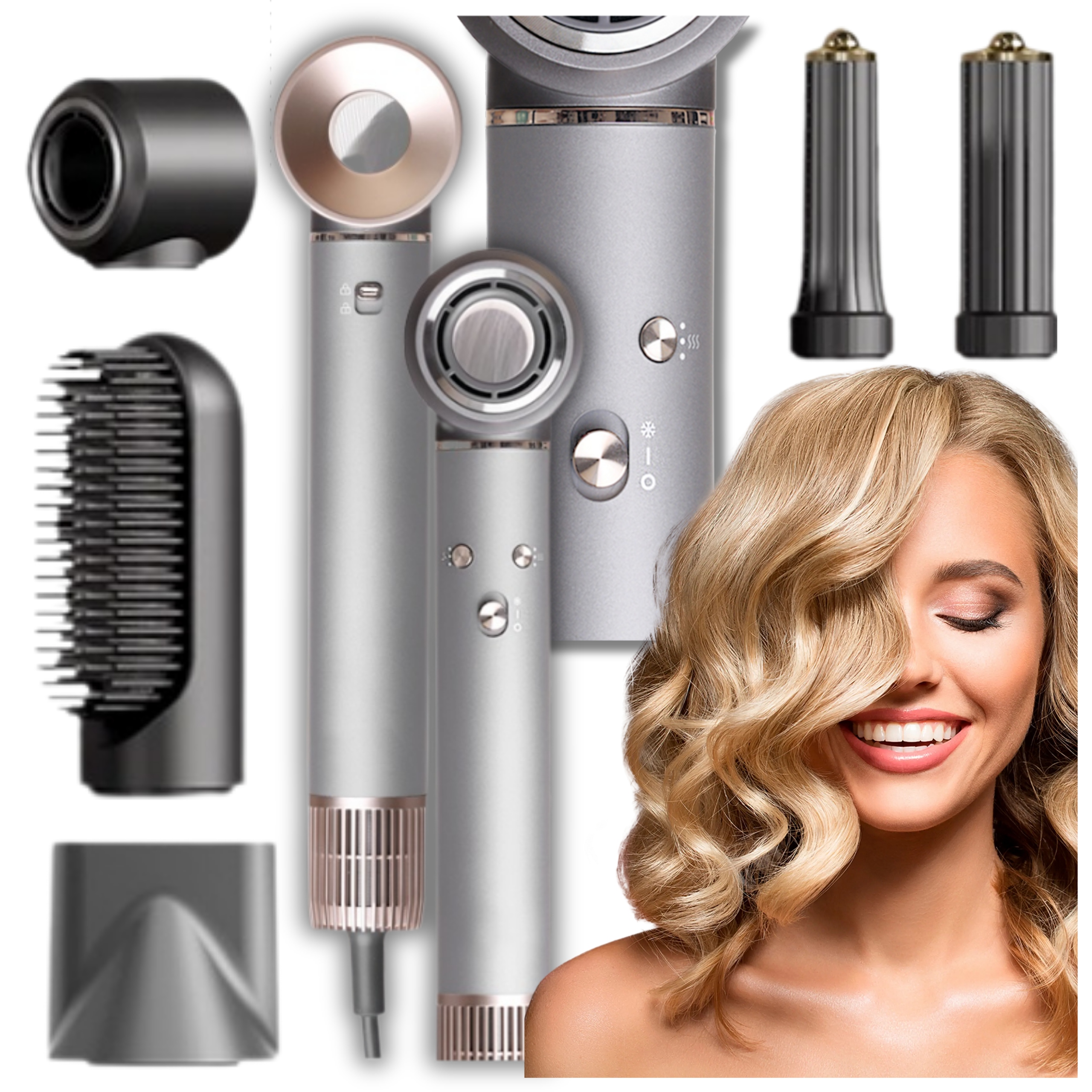 Suszarka Do Włosów Zestaw 5W1 Lokówka Wielofunkcyjna Szczotka Jonizacja