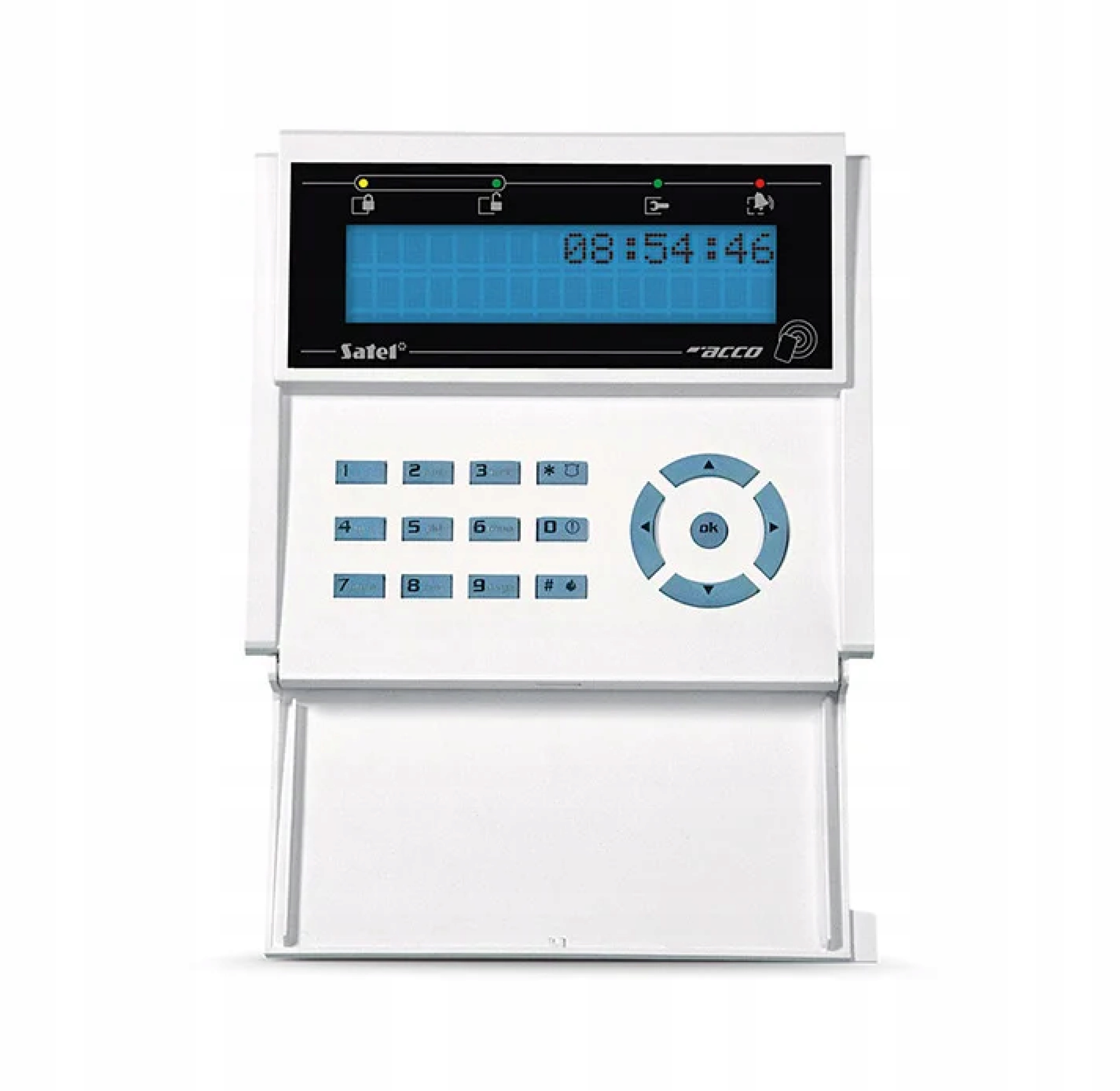LCD manipulátor s čítačkou bezkontaktných kariet – Acco-klcdr-bw Satel