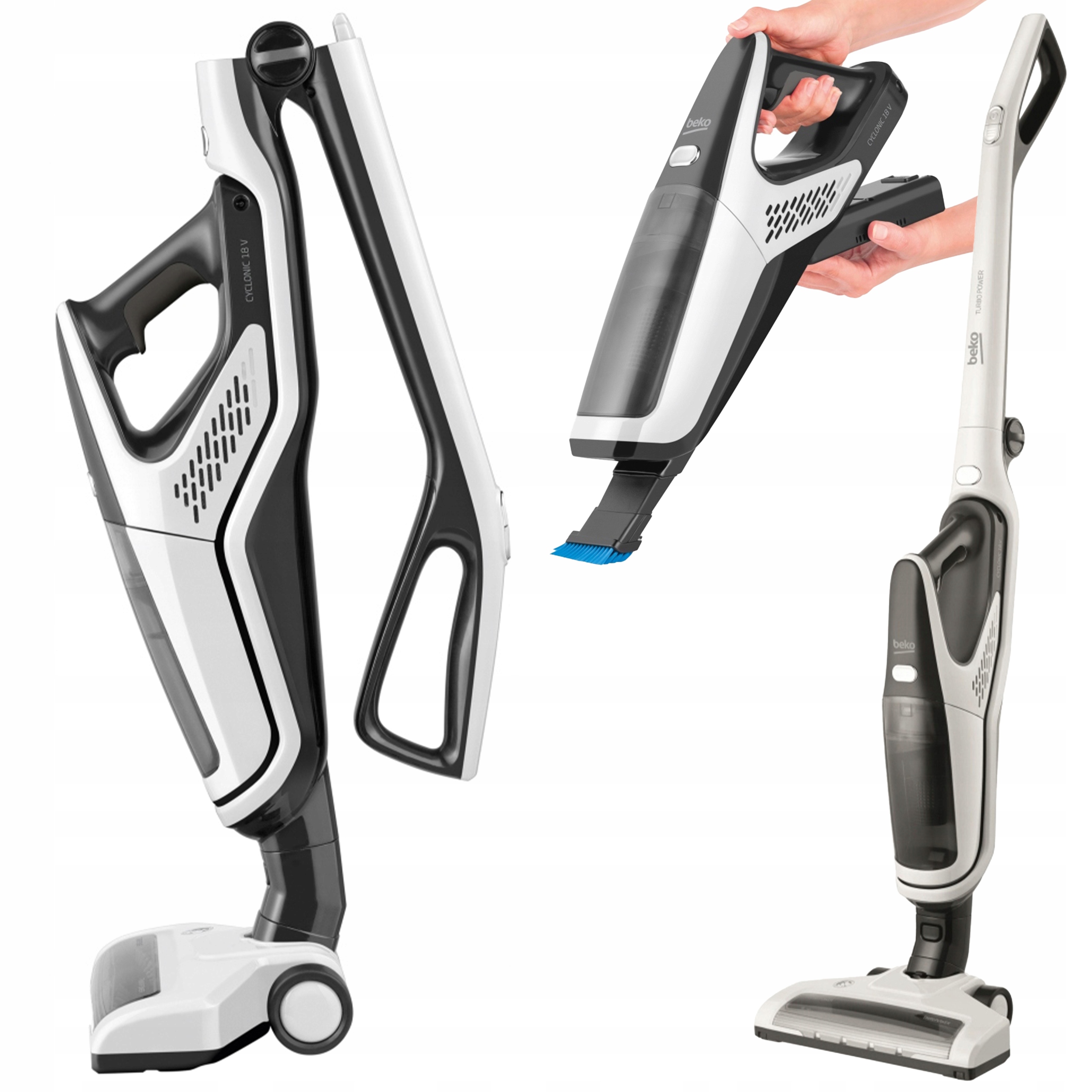 Vertikálny vysávač Beko VRT61818VW 60min 0,5L 100W 2v1 elektrokefa Led