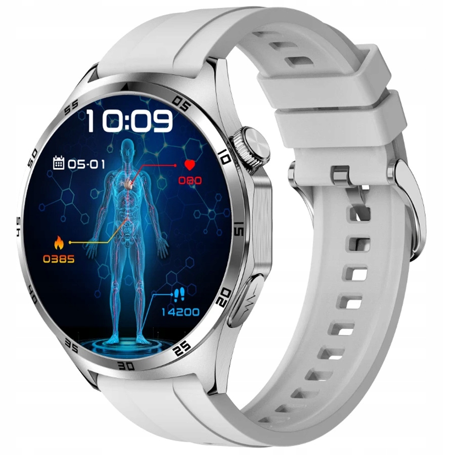 Chytré Hodinky pánský Rubicon RNCF38 stříbrný/šedý silicon