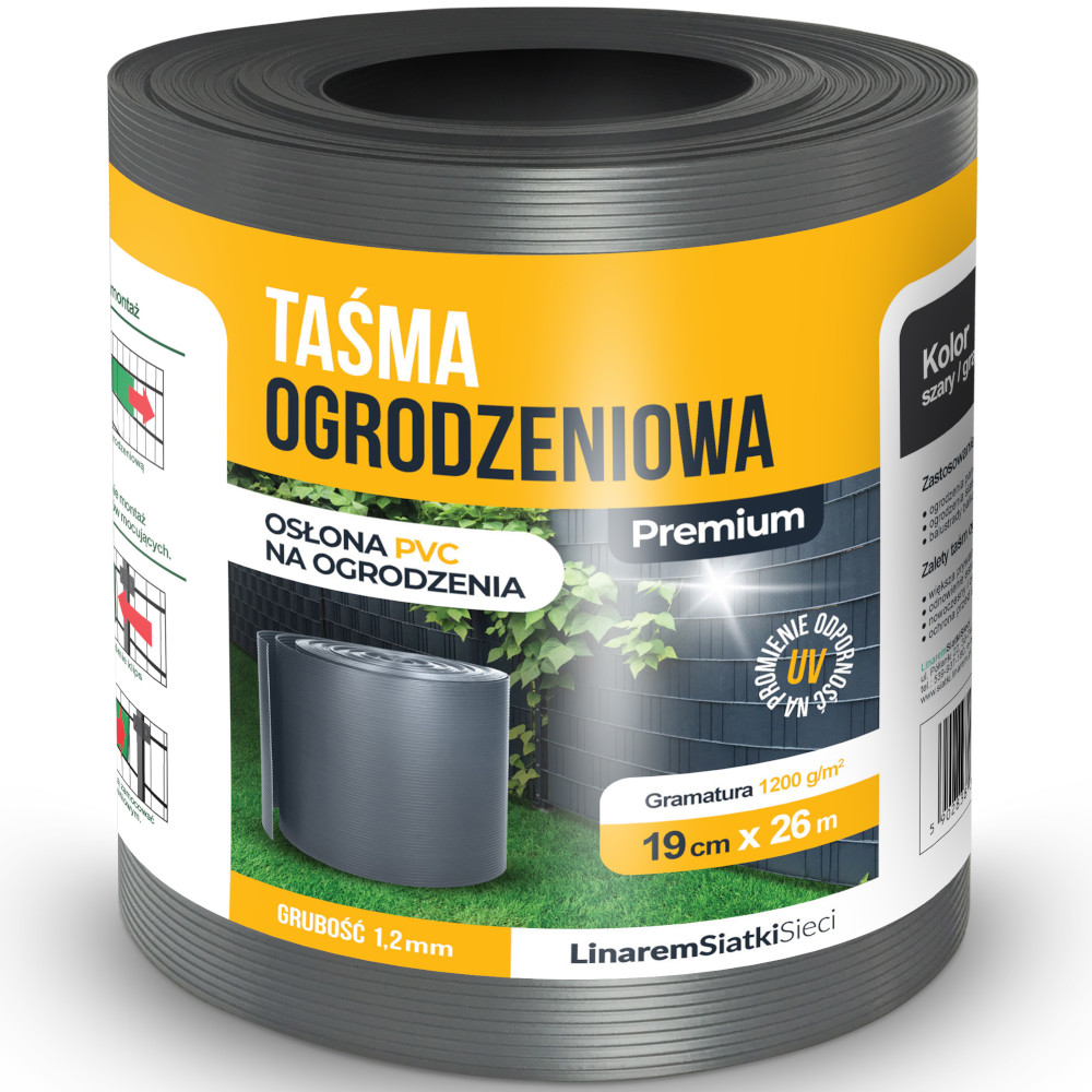 

Taśma 19cm Pvc Osłona Na Ogrodzenie 1200g Płot 26m