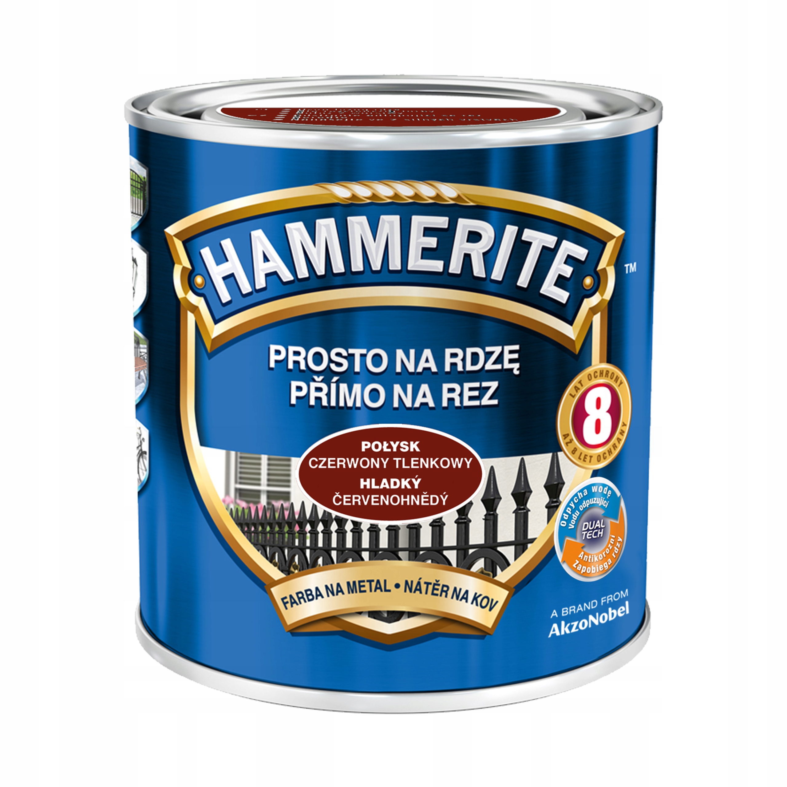 DULUX HAMMERITE CZERWONY TLENK.POLYSK 0,7 L